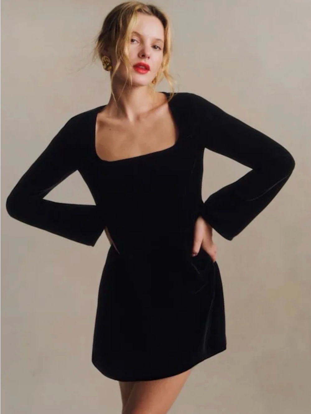 BNWT Sezane Elena square neck mini dress - size 10